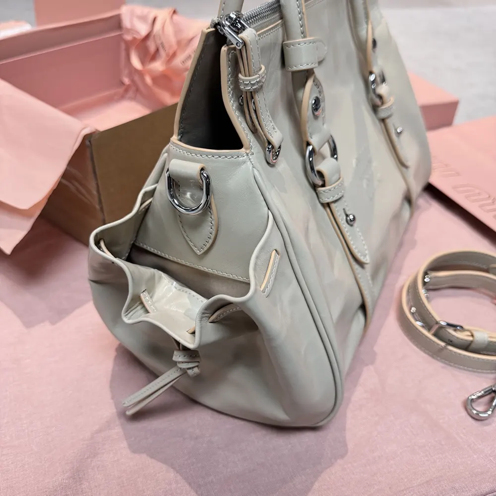Miu Miu Women Shiny Leather Handbag-Light Pink - image 6