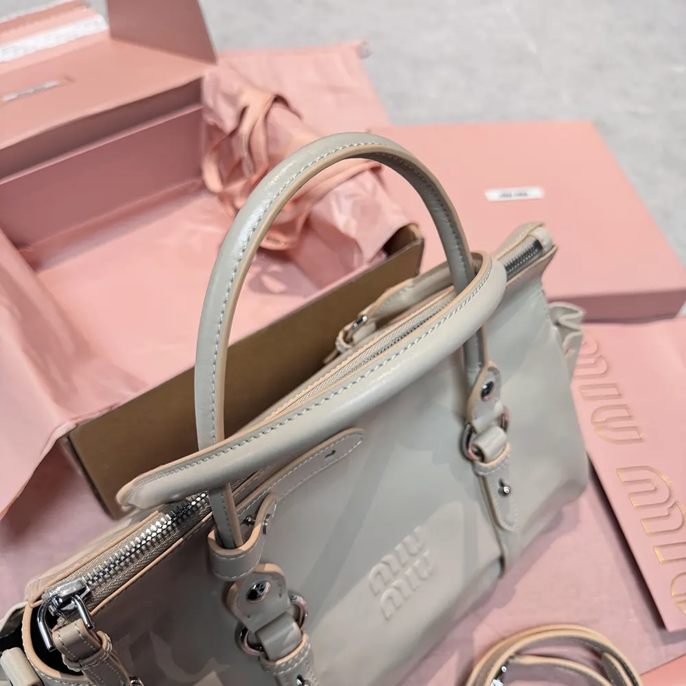 Miu Miu Women Shiny Leather Handbag-Light Pink - image 9
