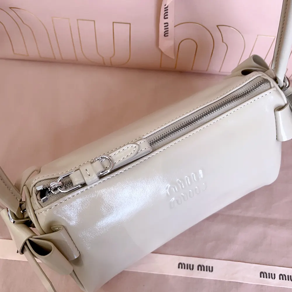 Miu Miu Women Shiny Leather Pouch-Pink - image 8