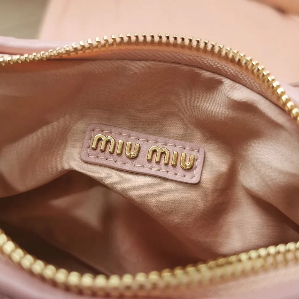 Miu Miu Women Wander Matelassé Nappa Leather Hobo Bag-Alabaster Pink - image 10
