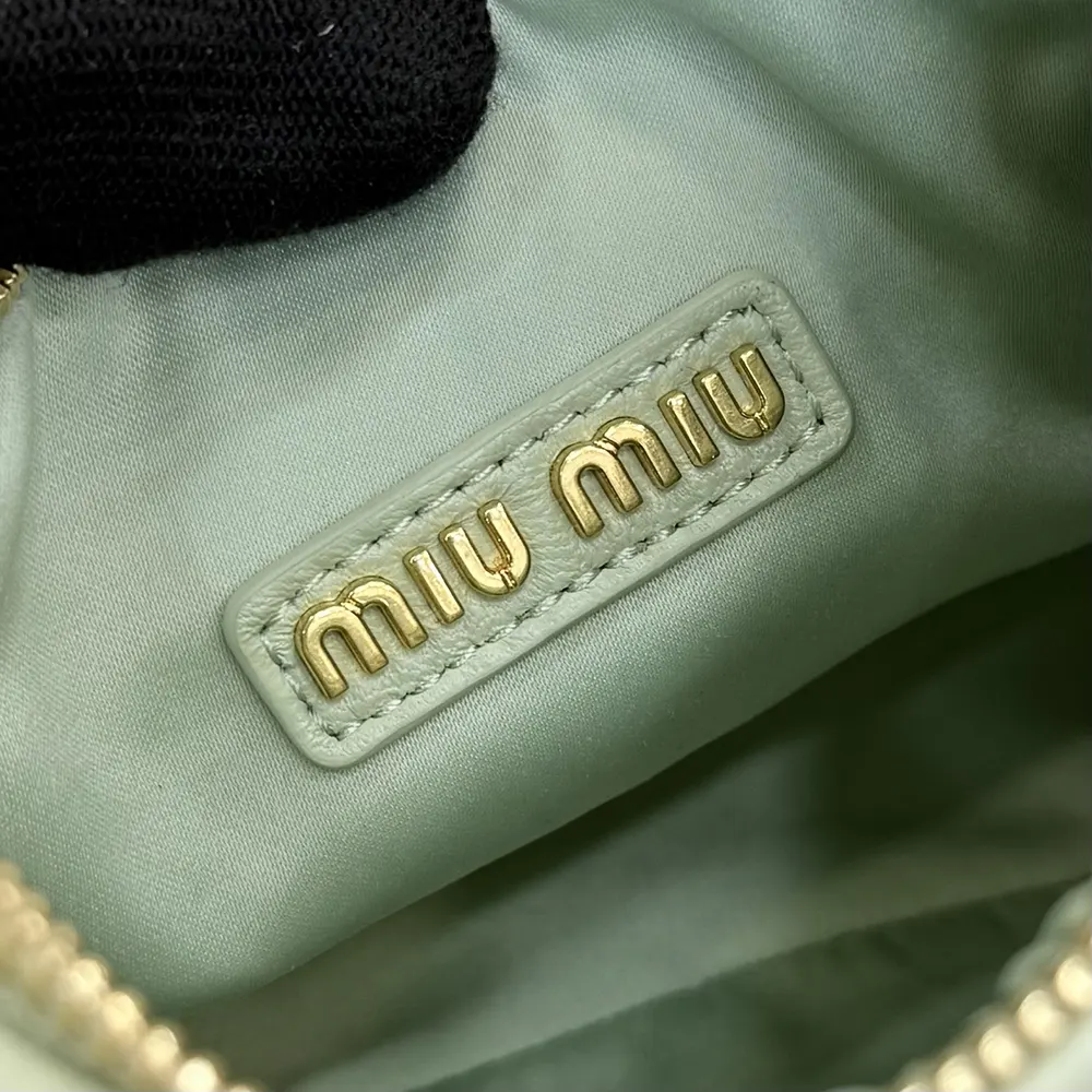 Miu Miu Women Wander Matelassé Nappa Leather Hobo Bag-Aqua - image 13