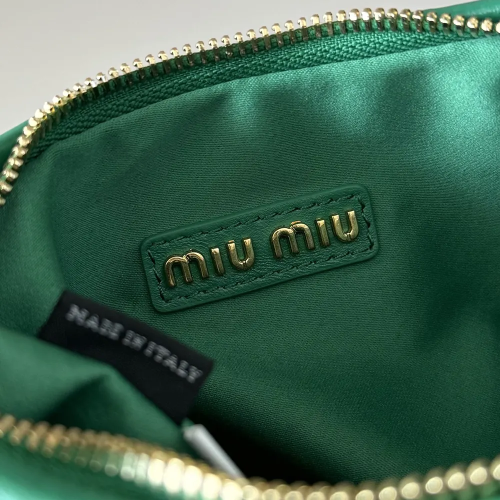 Miu Miu Women Wander Matelassé Nappa Leather Hobo Bag-Green - image 10