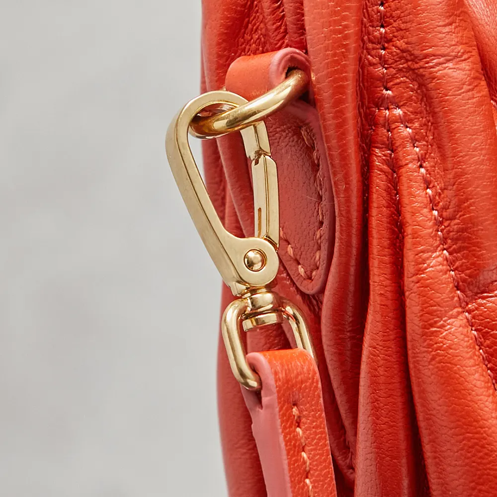 Miu Miu Women Wander Matelassé Nappa Leather Hobo Bag-Orange - image 7