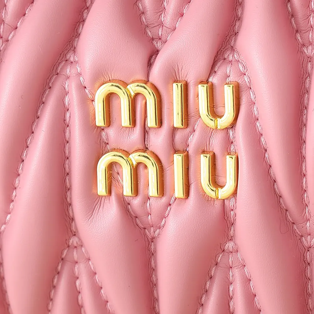 Miu Miu Women Wander Matelassé Nappa Leather Hobo Bag-Pink - image 9