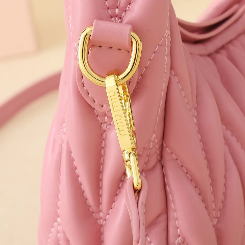 Miu Miu Women Wander Matelassé Nappa Leather Hobo Bag-Pink - image 8
