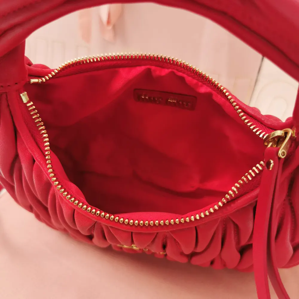 Miu Miu Women Wander Matelassé Nappa Leather Hobo Bag-Red - image 6