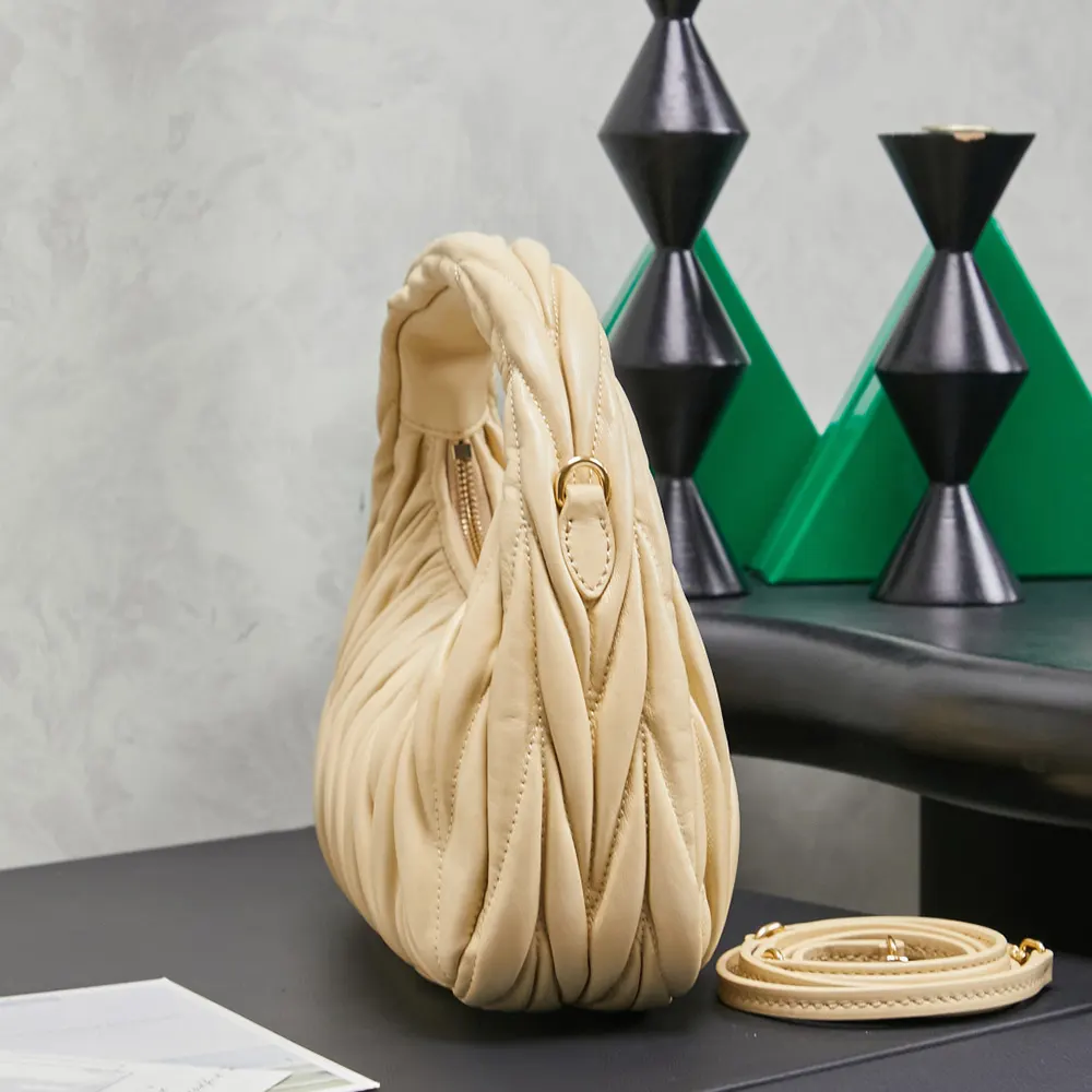 Miu Miu Women Wander Matelassé Nappa Leather Hobo Bag-Soy Green - image 4