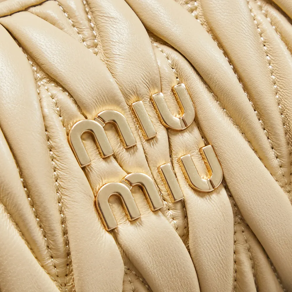 Miu Miu Women Wander Matelassé Nappa Leather Hobo Bag-Soy Green - image 9