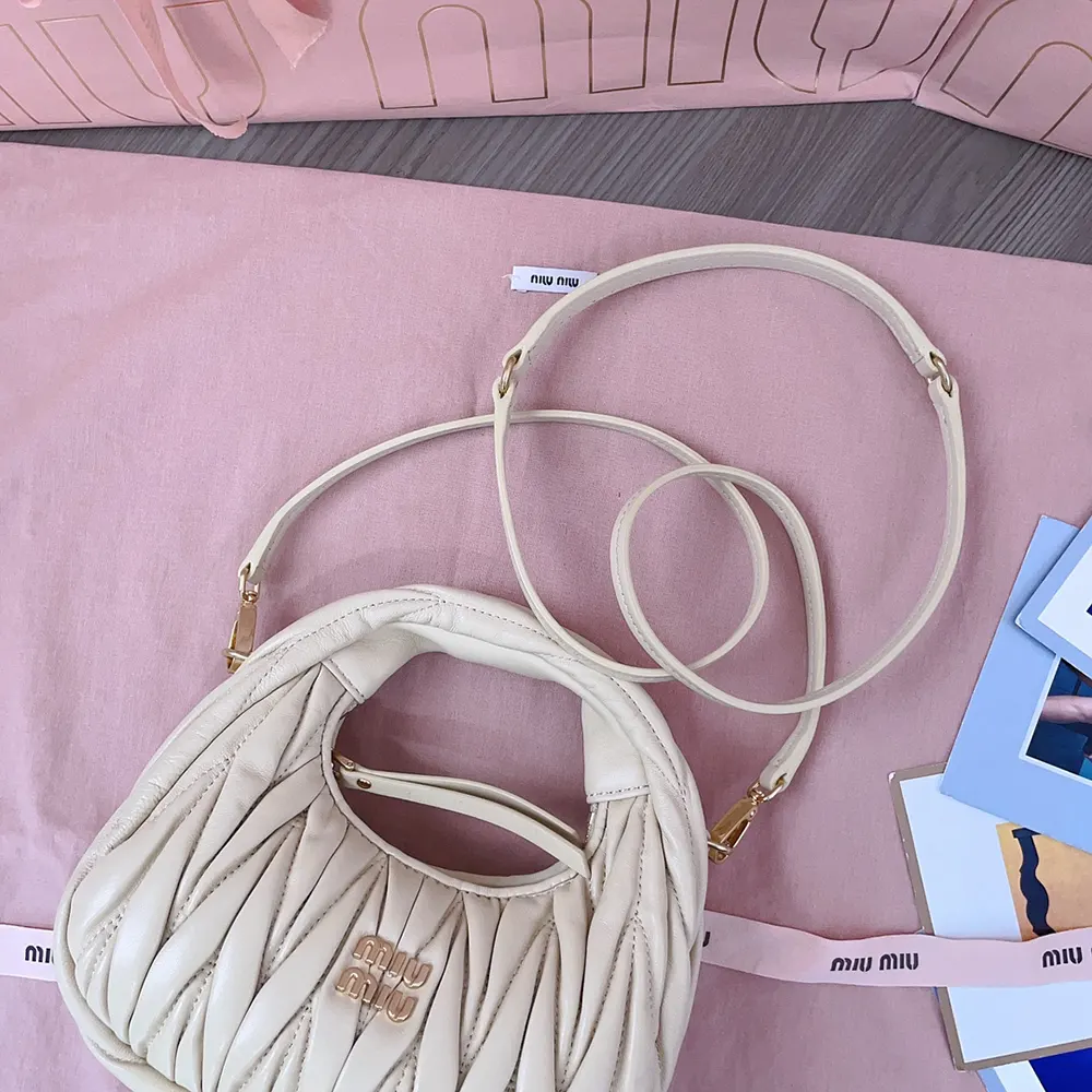 Miu Miu Women Wander Matelassé Nappa Leather Hobo Mini-Bag-Light Yellow - image 7