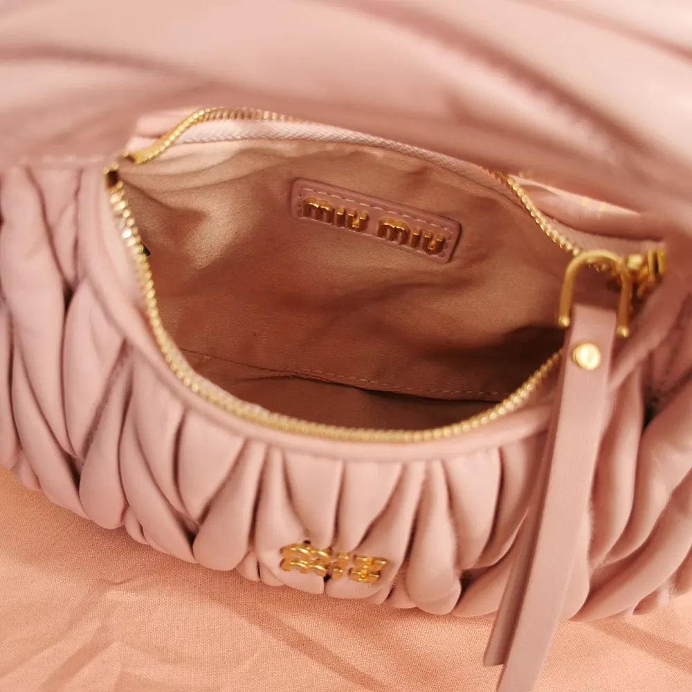 Miu Miu Women Wander Matelassé Nappa Leather Hobo Mini-Bag-Powder Pink - image 7