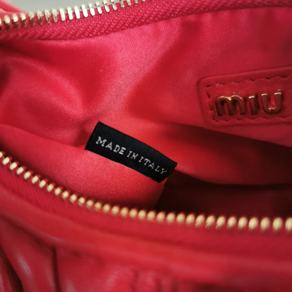 Miu Miu Women Wander Matelassé Nappa Leather Hobo Mini-Bag-Red - image 10