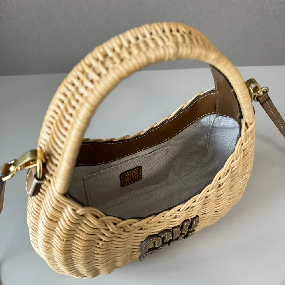 Miu Miu Women Wander Wicker Handbag - image 6