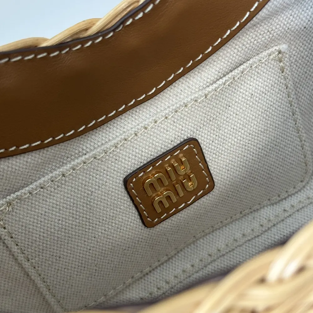 Miu Miu Women Wander Wicker Handbag - image 9