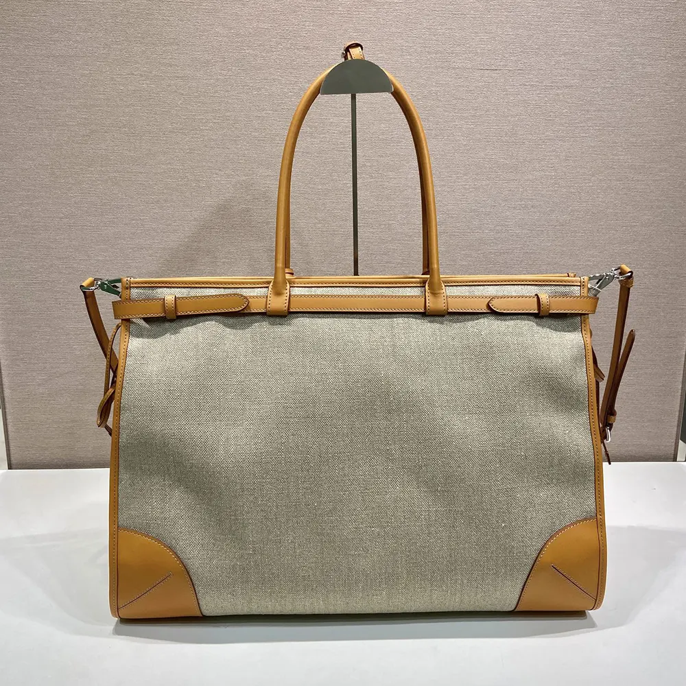 Side profile showing spacious interior of Prada Unisex Bonnie Tote Bag