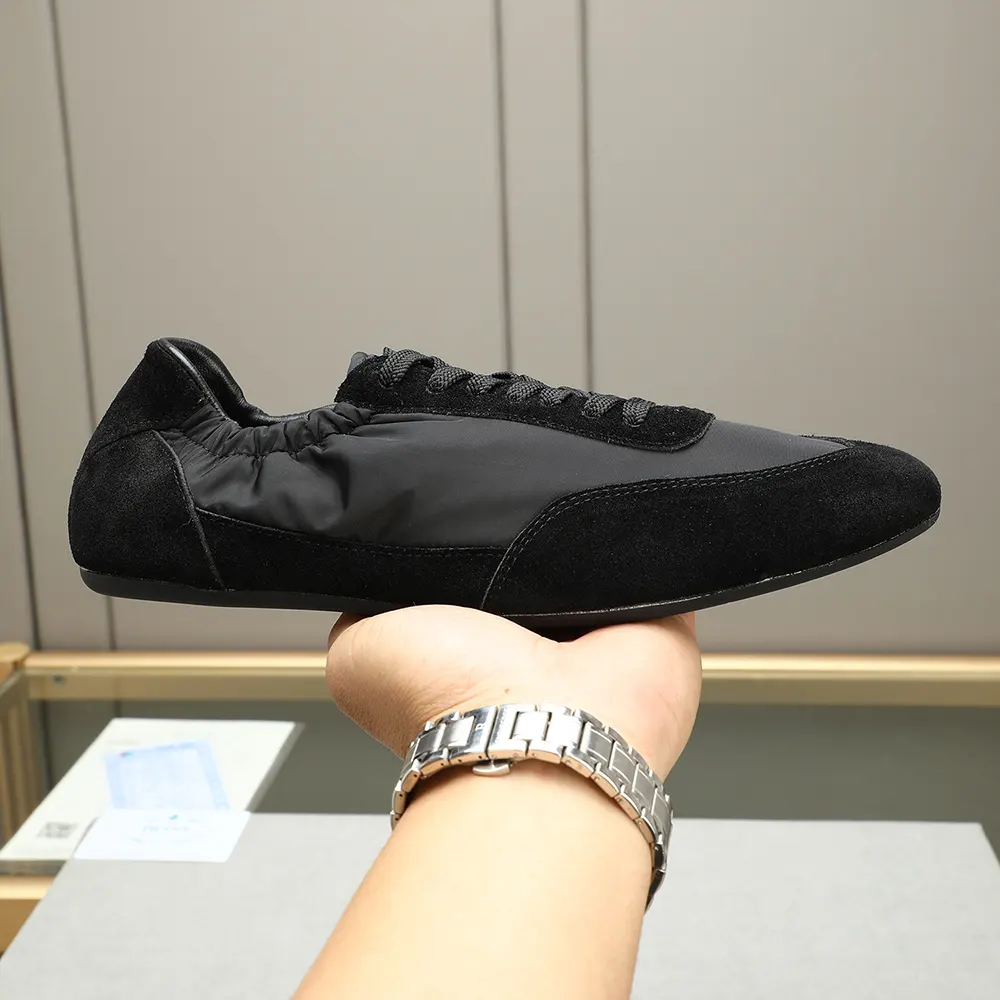 Prada Unisex Collapse Re-Nylon and Suede Elasticized Sneakers-Black - image 6
