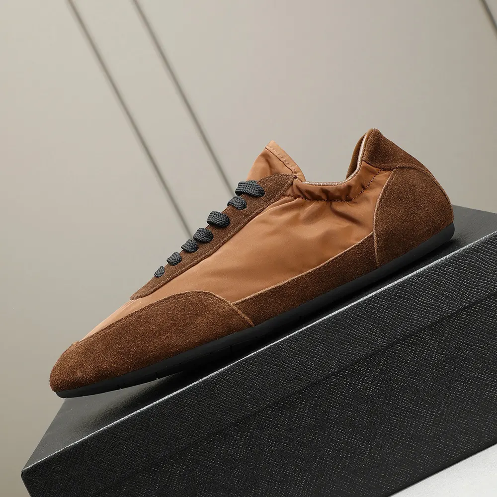 Prada Unisex Collapse Re-Nylon and Suede Elasticized Sneakers-Brown - image 9