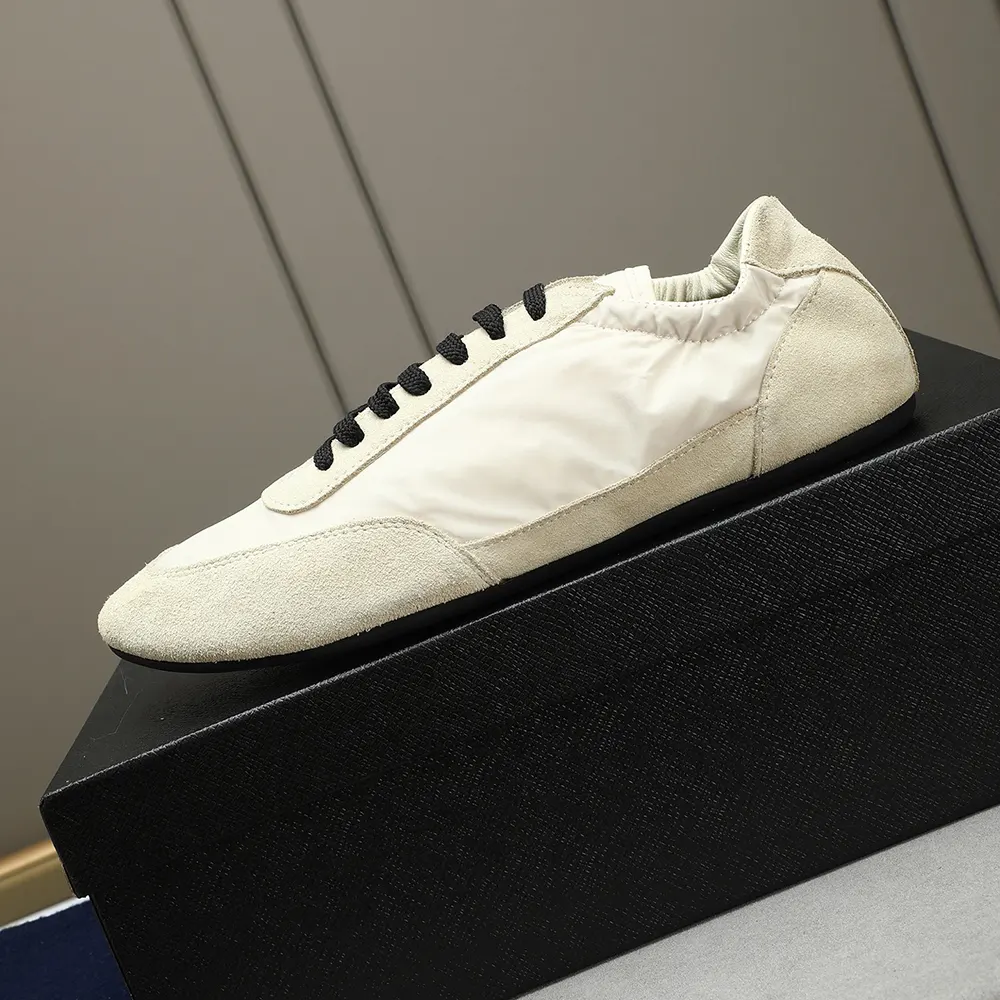 Prada Unisex Collapse Re-Nylon and Suede Elasticized Sneakers-Ivory - image 8