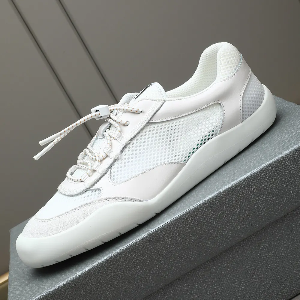 Prada Unisex Speedrock Patent Leather and Mesh Fabric Sneakers-White - image 8
