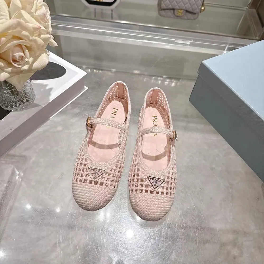 Prada Women Crochet Ballerinas-Orchid Pink - image 4