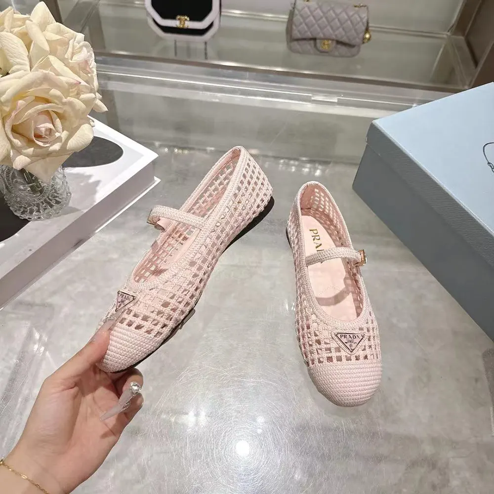 Prada Women Crochet Ballerinas-Orchid Pink - image 6