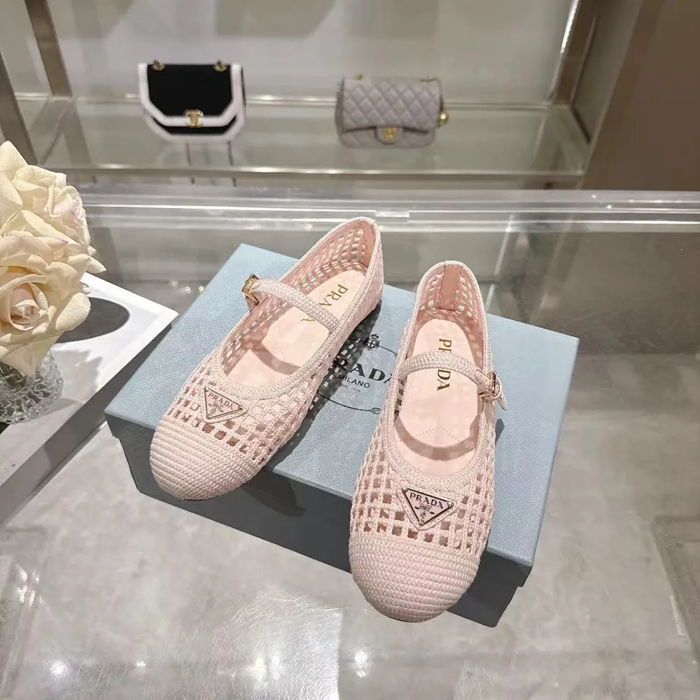Prada Women Crochet Ballerinas-Orchid Pink - image 5