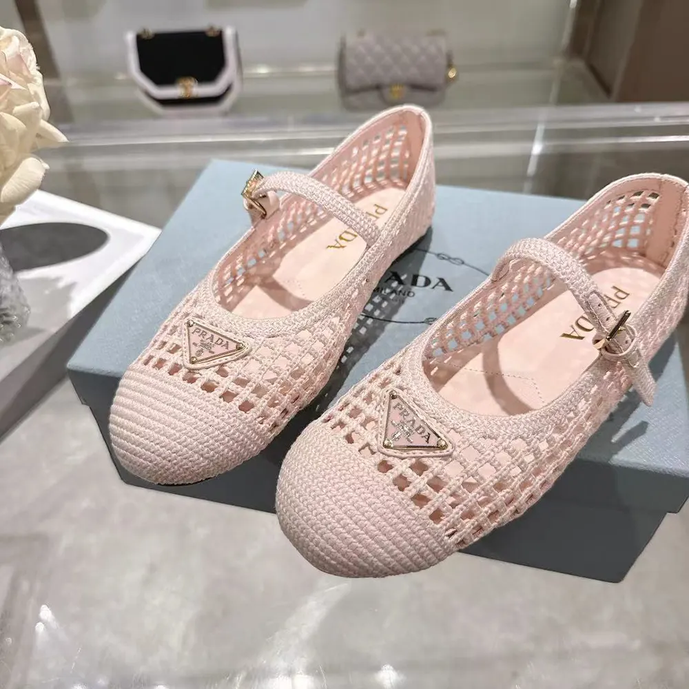 Prada Women Crochet Ballerinas-Orchid Pink - image 9