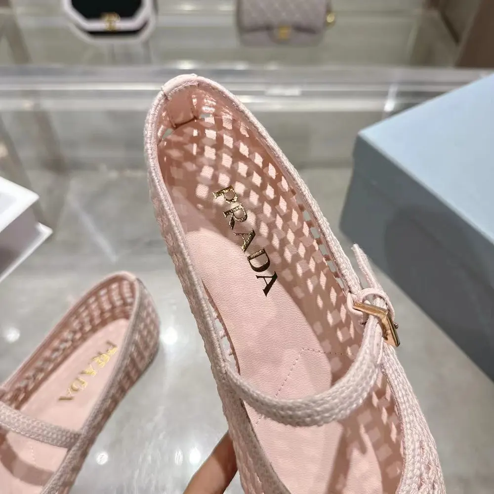 Prada Women Crochet Ballerinas-Orchid Pink - image 8
