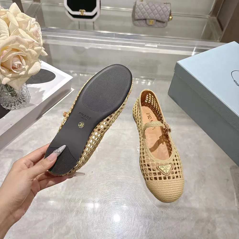 Prada Women Crochet Ballerinas-Quartz - image 10