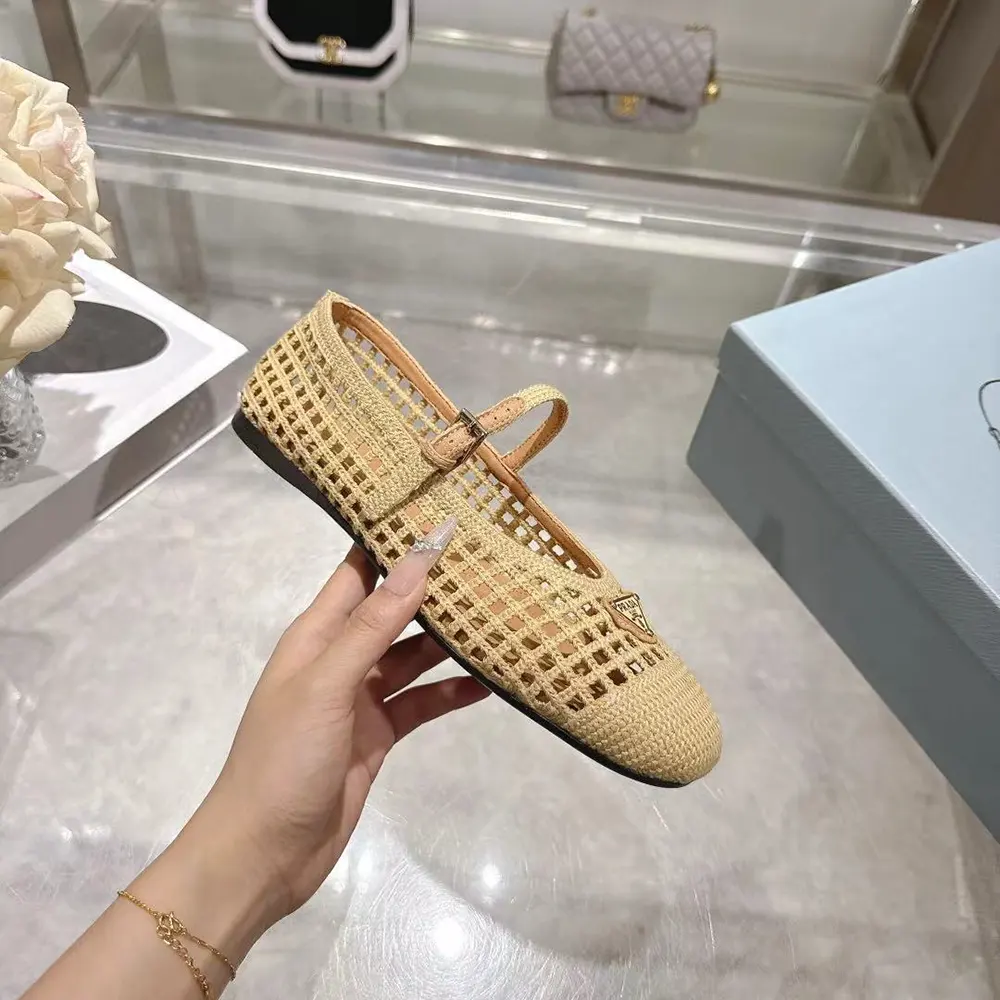 Prada Women Crochet Ballerinas-Quartz - image 9