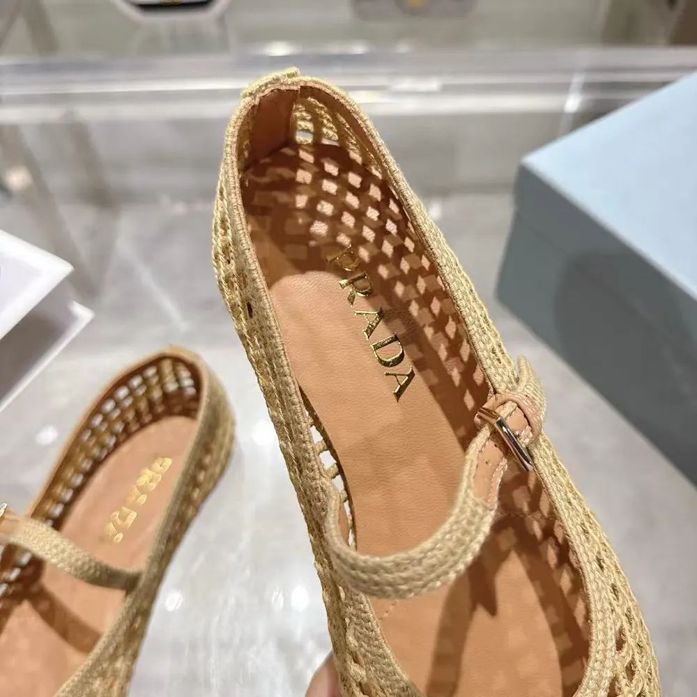 Prada Women Crochet Ballerinas-Quartz - image 7