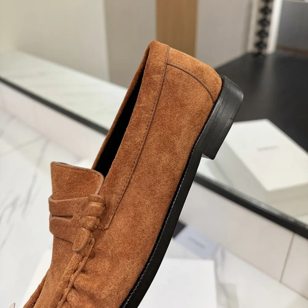 Saint Laurent YSL Unisex Laurent Loafers in Suede-Brown - image 10