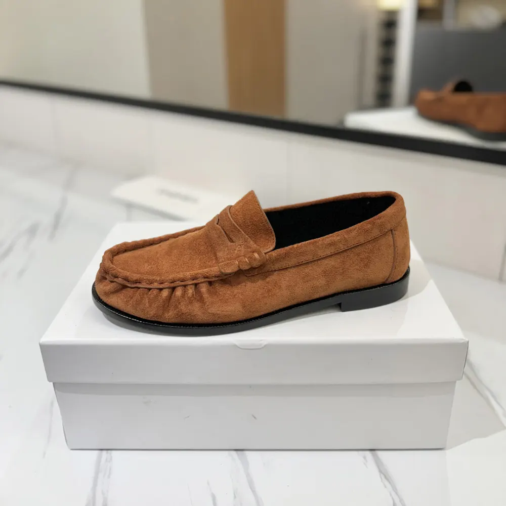 Saint Laurent YSL Unisex Laurent Loafers in Suede-Brown - image 7