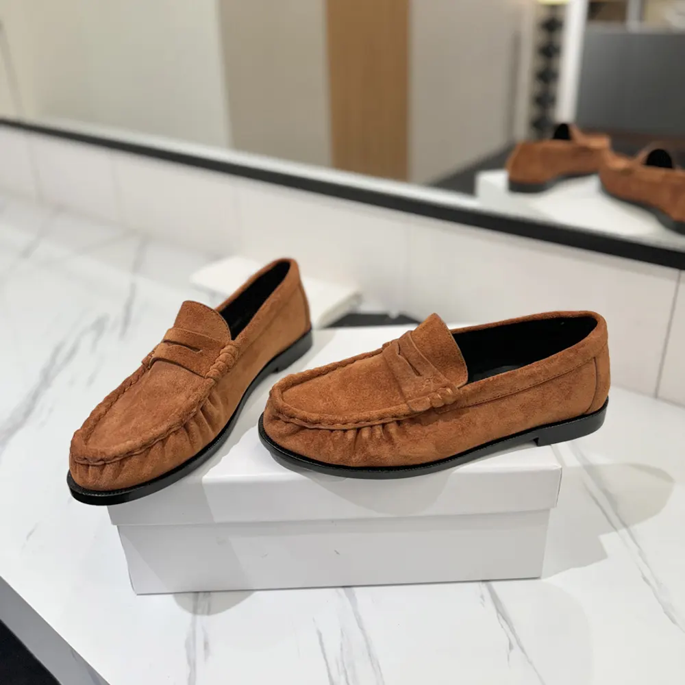 Saint Laurent YSL Unisex Laurent Loafers in Suede-Brown - image 5