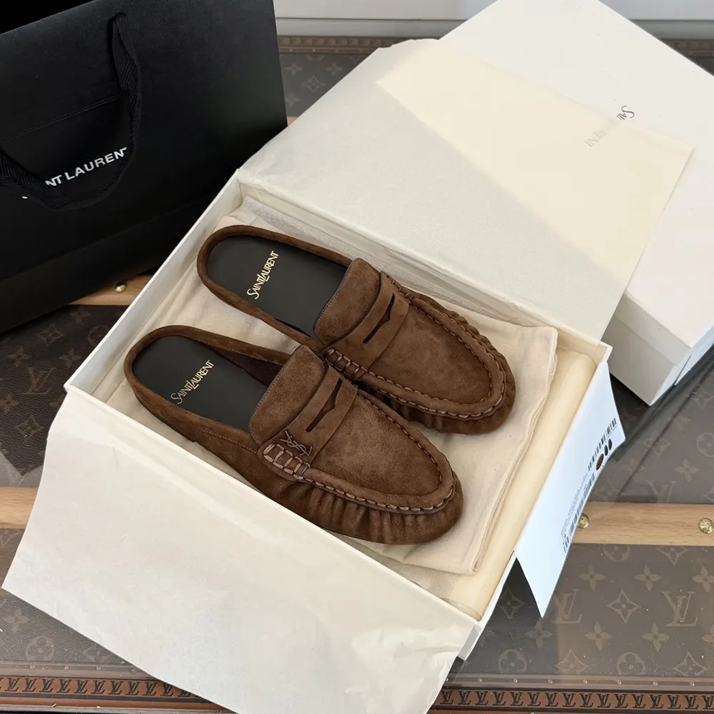 Saint Laurent YSL Unisex Le Loafer Mules in Suede - image 6