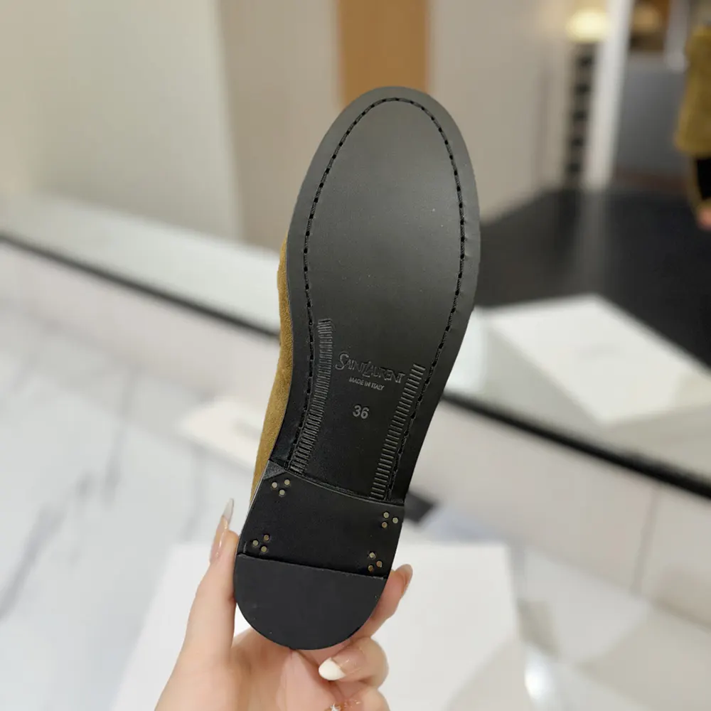 Saint Laurent YSL Unisex Le Loafer Supple in Suede-Brown - image 10