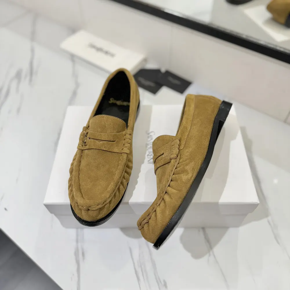 Saint Laurent YSL Unisex Le Loafer Supple in Suede-Brown - image 5