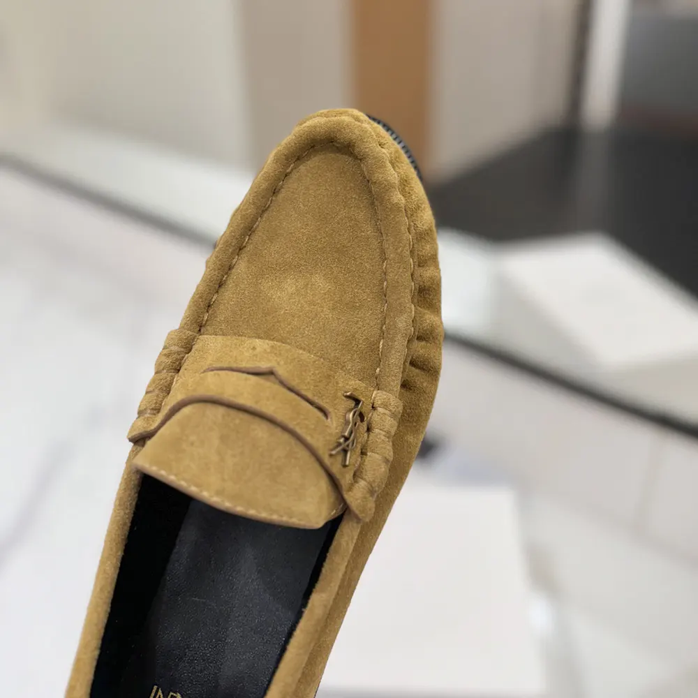 Saint Laurent YSL Unisex Le Loafer Supple in Suede-Brown - image 8
