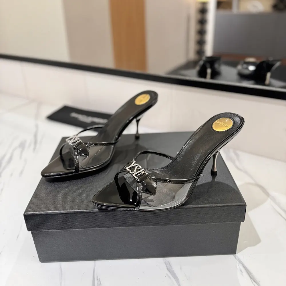 Saint Laurent YSL Women Jerry Mules in Tpu and Rhinestones-Black - image 4