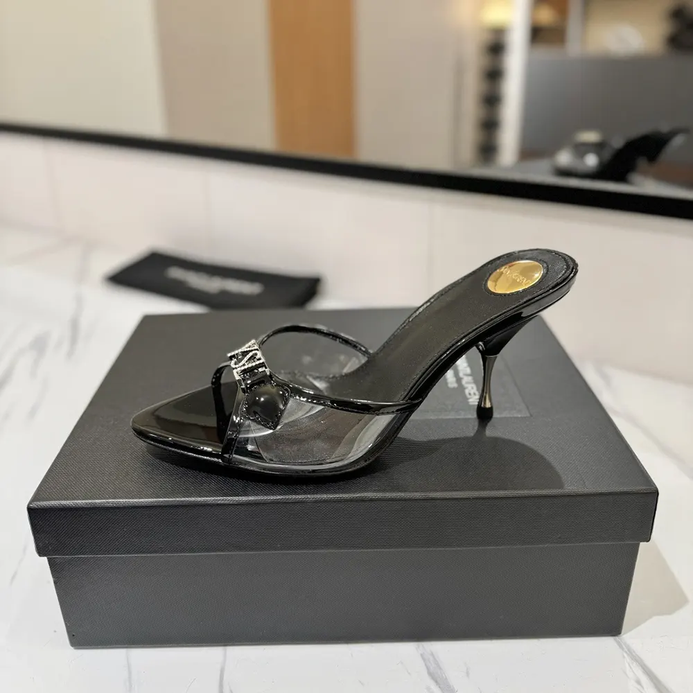 Saint Laurent YSL Women Jerry Mules in Tpu and Rhinestones-Black - image 6
