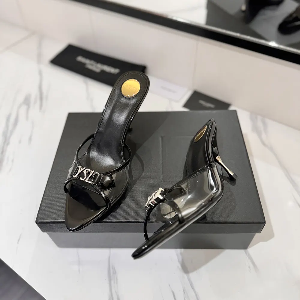 Saint Laurent YSL Women Jerry Mules in Tpu and Rhinestones-Black - image 5