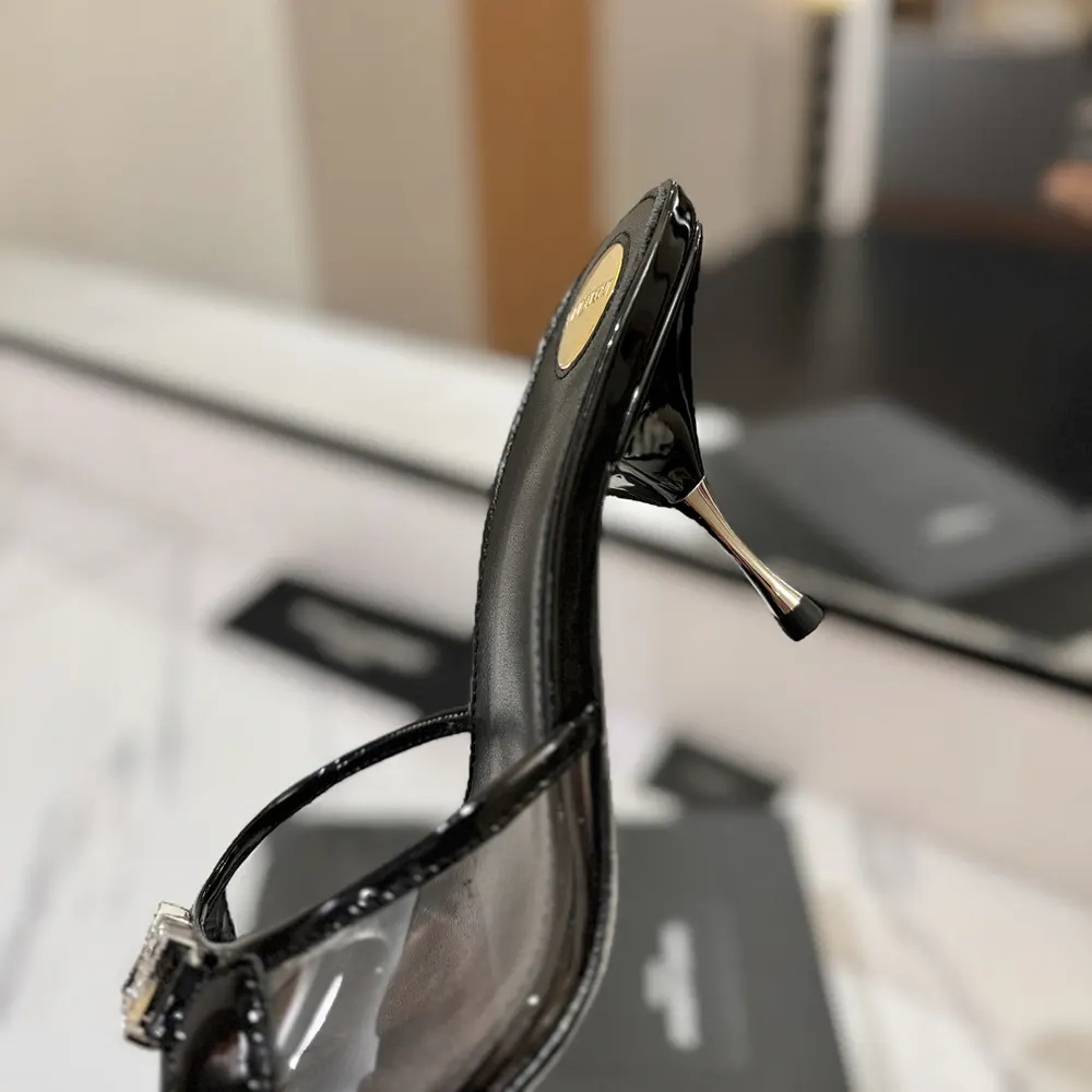 Saint Laurent YSL Women Jerry Mules in Tpu and Rhinestones-Black - image 9
