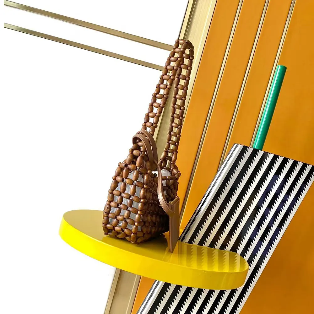 Saint Laurent YSL Women Le 5 À 7 In Wood Beads-Brown - image 4