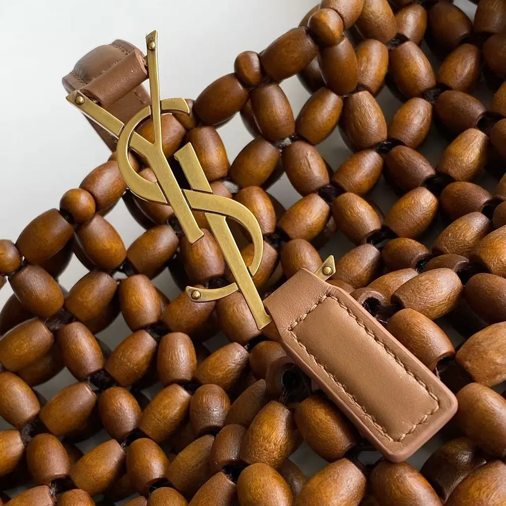Saint Laurent YSL Women Le 5 À 7 In Wood Beads-Brown - image 9