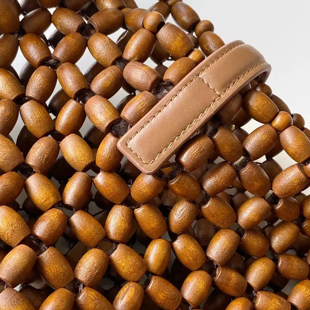 Saint Laurent YSL Women Le 5 À 7 In Wood Beads-Brown - image 8