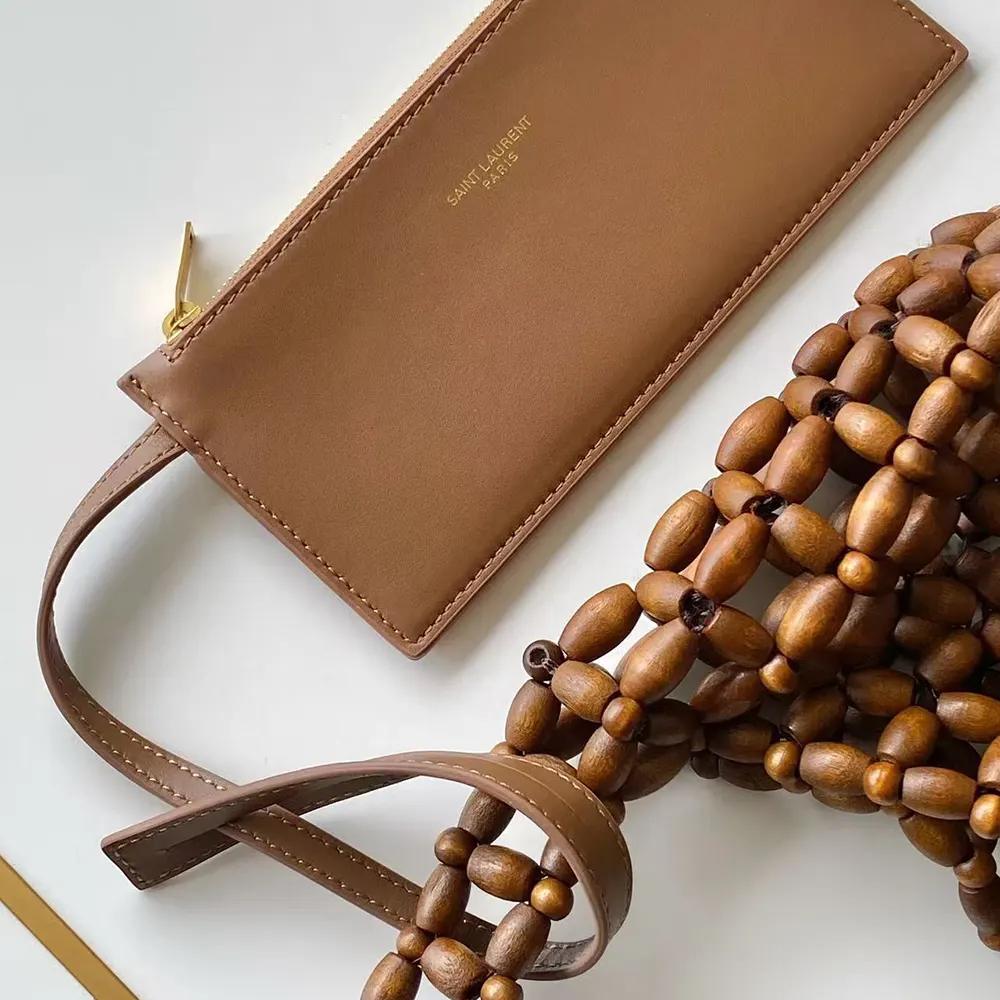 Saint Laurent YSL Women Le 5 À 7 In Wood Beads-Brown - image 7