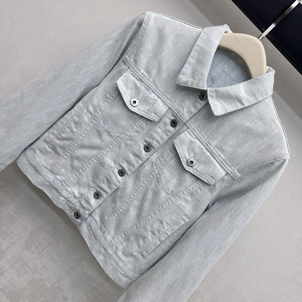Dior Men Cropped Jacket Light Blue Dior Oblique Washed Cotton Denim - image 4