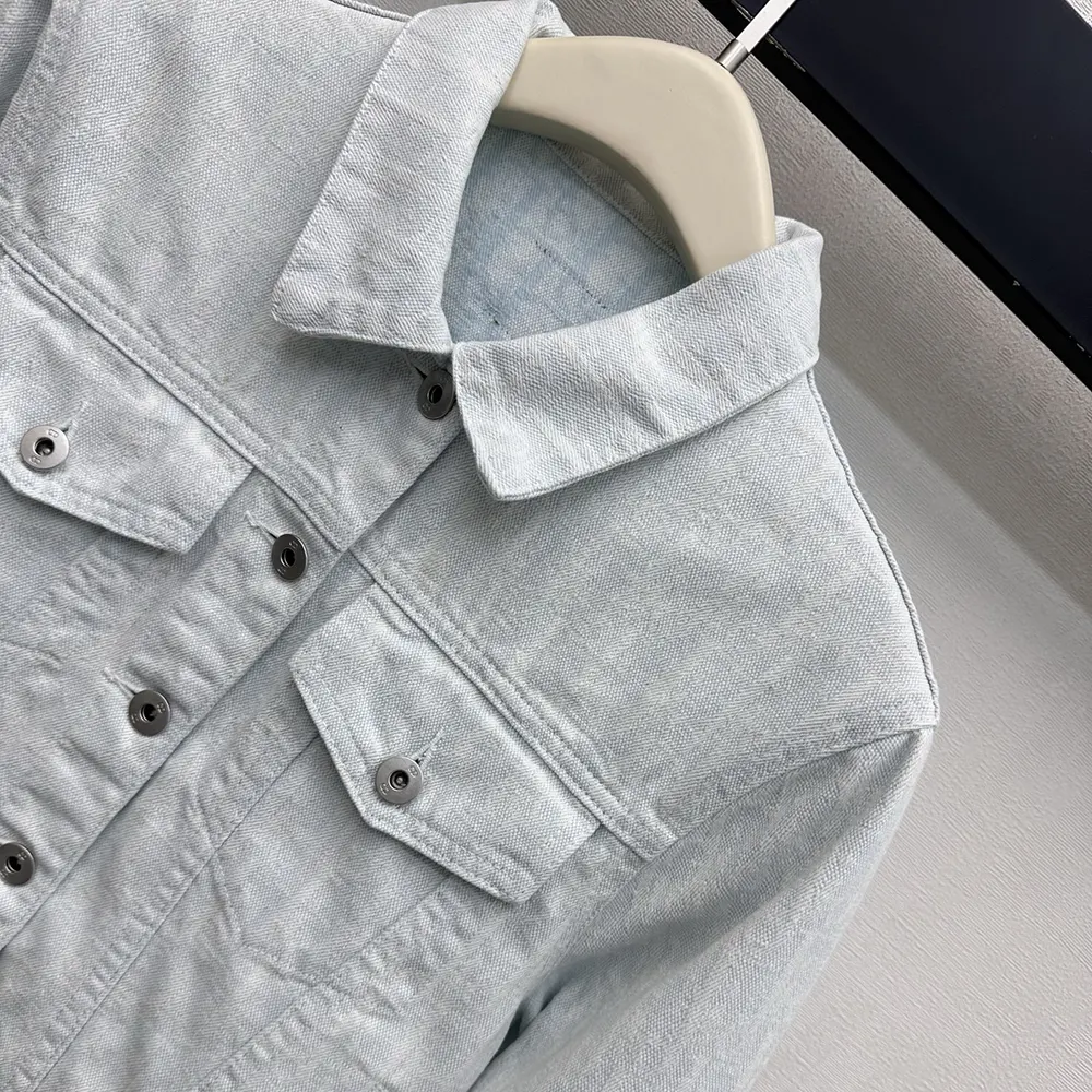 Dior Men Cropped Jacket Light Blue Dior Oblique Washed Cotton Denim - image 7