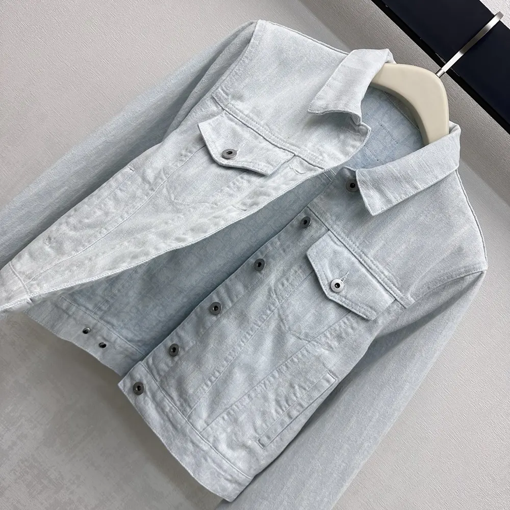 Dior Men Cropped Jacket Light Blue Dior Oblique Washed Cotton Denim - image 5