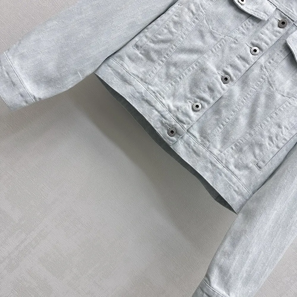 Dior Men Cropped Jacket Light Blue Dior Oblique Washed Cotton Denim - image 8