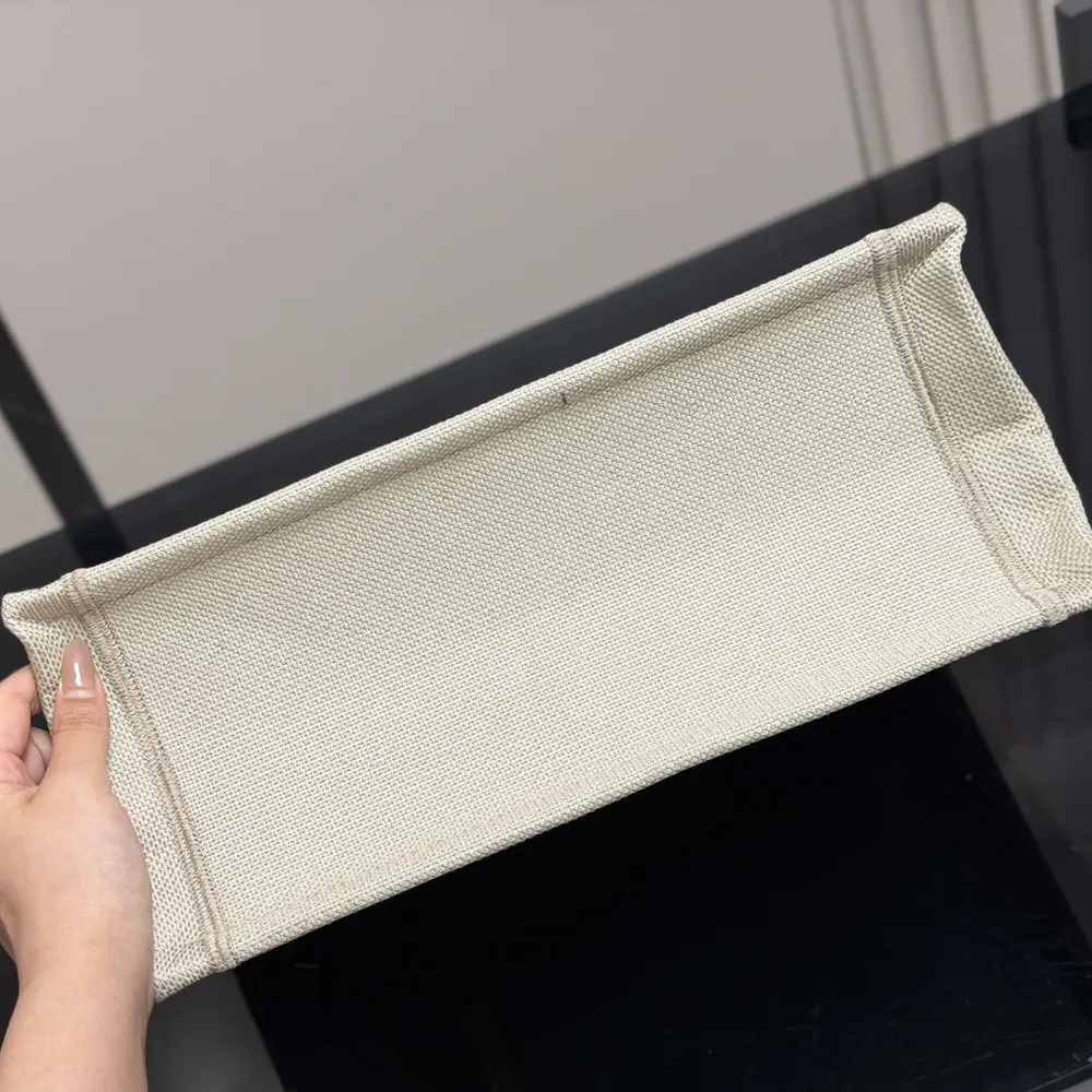 Dior Women Dioriviera Medium Dior Book Tote with Strap Beige Dior Painted Ribbon Embroidery - image 10